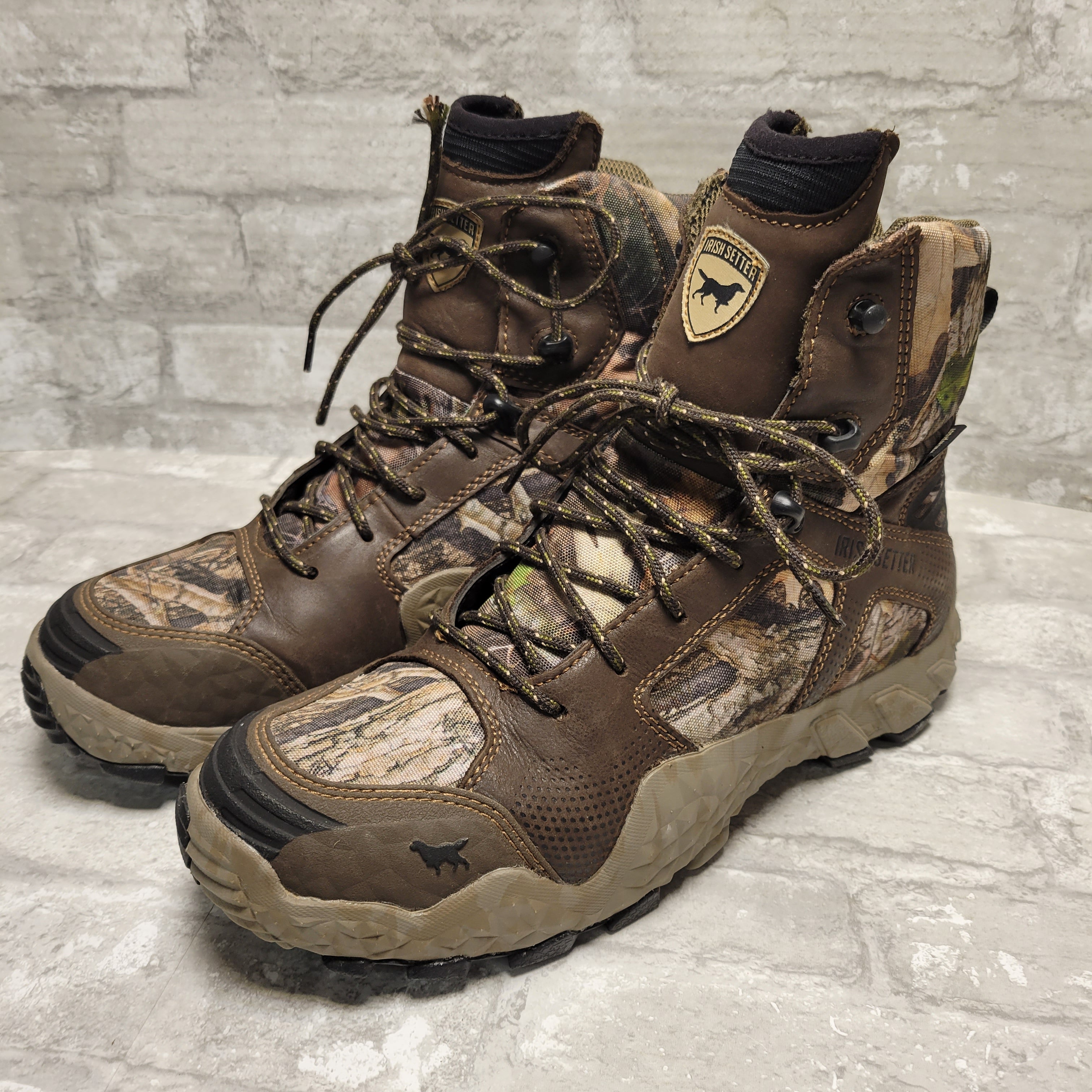 Irish Setter Men's Vaprtrek 8” Waterproof Leather Insulated Boots, 10 Camo (8003321037038)